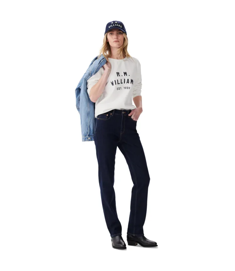 RM Williams Stencil Crew White-3